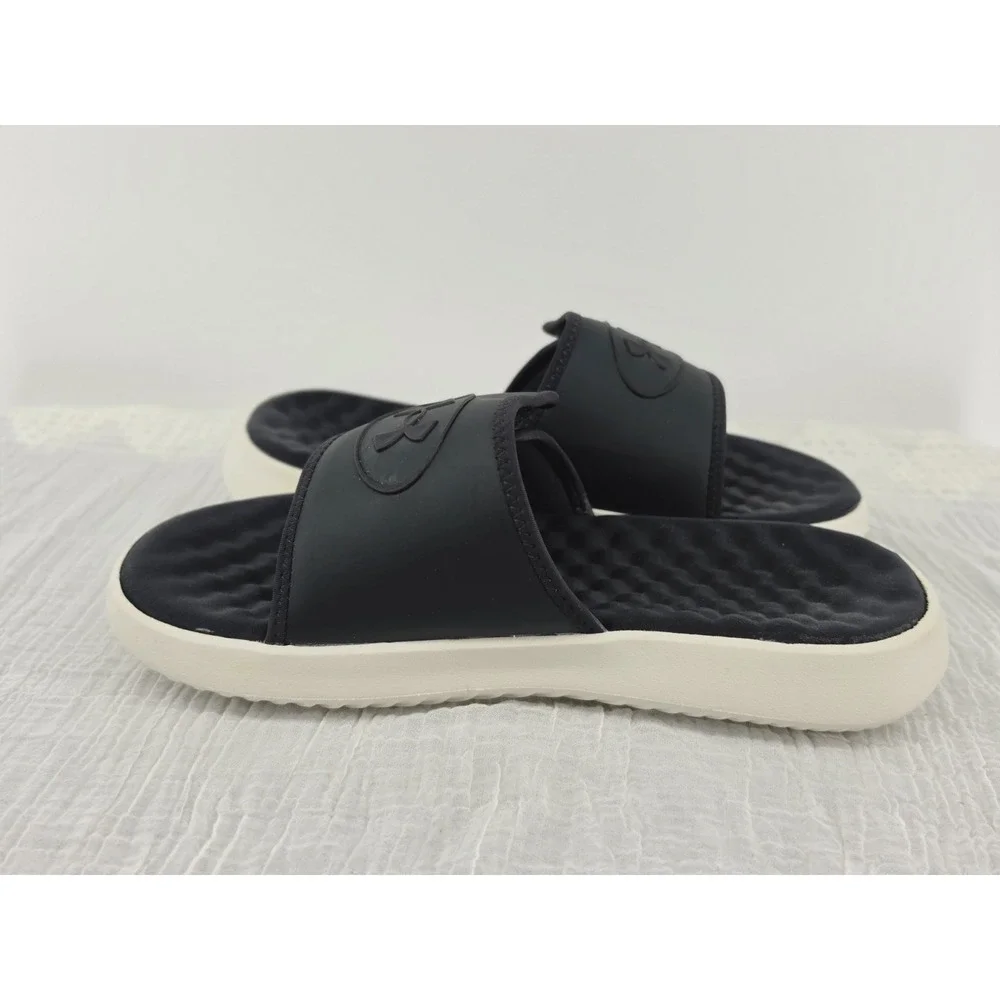 Under Armour UA Ignite Pro 8 Slide Sandals Black White Men 9D 6000337-022